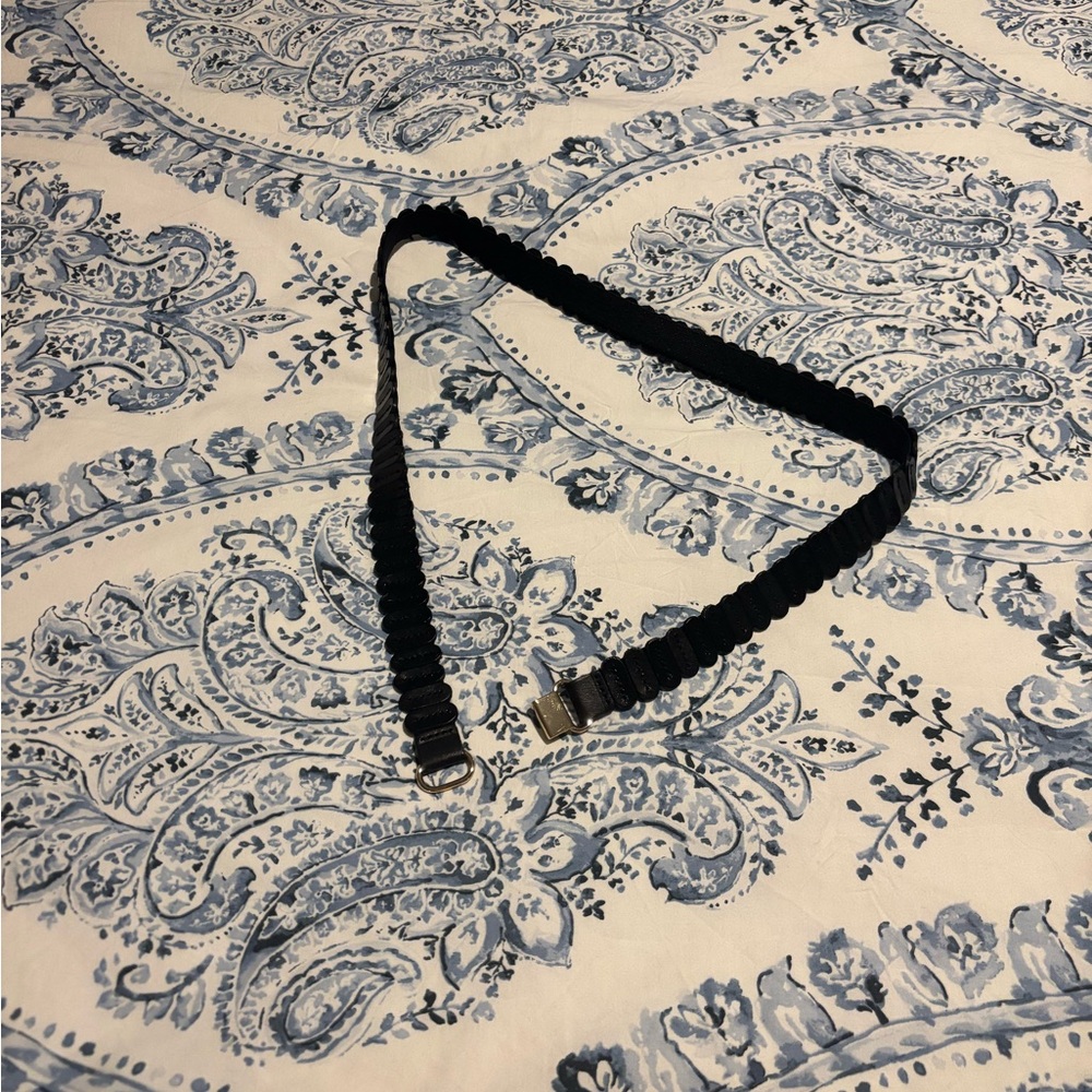 Anthropologie Black Textured Women's Tabitha Belt, Plus Size